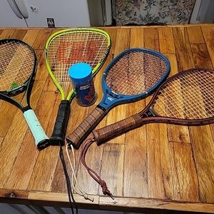 2 Vintage Rackets For Racket Ball Vintage, 1 Tennis @A Wilson Crusher@VtgPenn